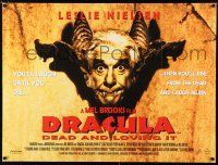 2b603 DRACULA DEAD & LOVING IT DS British quad '95 Mel Brooks, Leslie Nielsen as a wacky vampire!