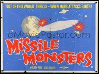 2b643 MISSILE MONSTERS British quad '58 destruction from the stratosphere, wacky sci-fi art!
