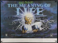 2b644 MONTY PYTHON'S THE MEANING OF LIFE British quad '83 wacky art of God creating Earth!