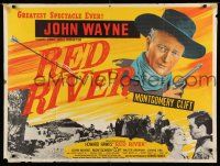 2b655 RED RIVER British quad R50s great artwork of John Wayne, Montgomery Clift, Howard Hawks