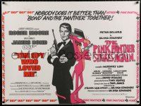 2b658 SPY WHO LOVED ME/PINK PANTHER STRIKES AGAIN British quad '70s Roger Moore, Peter Sellers!