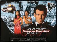 2b669 TOMORROW NEVER DIES DS British quad '97 best close up Pierce Brosnan as James Bond 007!