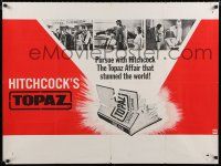 2b671 TOPAZ teaser British quad '69 Alfred Hitchcock, Forsythe, explosive spy scandal of century!