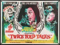 2b673 TWICE TOLD TALES British quad '63 Vincent Price, Nathaniel Hawthorne, a trio of unholy horror!