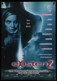 2b028 EXISTENZ Canadian 1sh '99 David Cronenberg, cool image of Jennifer Jason Leigh & Jude Law!