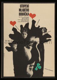 2b172 YOUNG BOHACEK'S SUFFERINGS Czech 11x16 '69 Pavel Landovsky, Fiser artwork of cast!