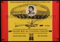 2b143 THOSE MAGNIFICENT MEN IN THEIR FLYING MACHINES Czech 23x33 '66 wacky art of early airplane!