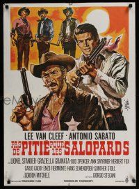 2b461 BEYOND THE LAW French 23x32 '67 Sandro Symeoni spaghetti western art of Lee Van Cleef!