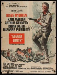 2b499 NEVADA SMITH French 24x32 '66 cool different image of Steve McQueen with rifle!