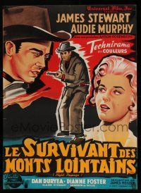 2b501 NIGHT PASSAGE French 22x30 '57 no one could stop the showdown between Stewart & Murphy!