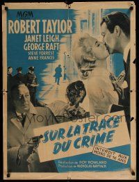 2b508 ROGUE COP French 24x32 '54 Robert Taylor, George Raft, sexy Janet Leigh is a temptation!