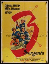 2b510 SERGEANTS 3 French 24x32 '62 John Sturges, Frank Sinatra, Rat Pack parody of Gunga Din!