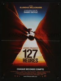 2b521 127 HOURS French 16x21 '10 Danny Boyle, James Franco, cool image of climber over rock!