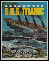 2b551 S.O.S. TITANIC French 16x20 '79 completely different Oscar art of the legendary ship sinking!