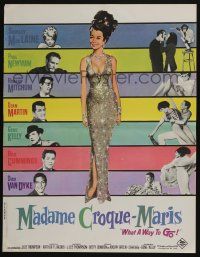 2b553 WHAT A WAY TO GO French 17x22 '64 sexy full-length Shirley MacLaine, Paul Newman, Mitchum!
