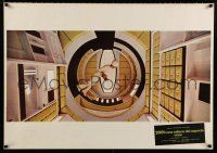 2b077 2001: A SPACE ODYSSEY Cinerama Italian pbusta '68 stewardess w/weightless food tray in Cinerama!