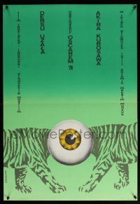 2b715 DERSU UZALA Polish 23x33 '76 Akira Kurosawa, very strange eyeball tiger art by Jankowska!