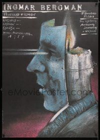2b730 INGMAR BERGMAN PRZEGLAD FILMOW Polish 23x33 '87 Andrzej Pagowski art of candle man!