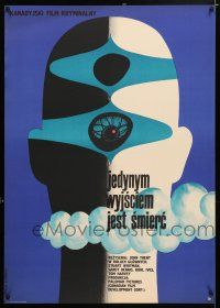 2b743 MAN WHO WANTED TO LIVE FOREVER Polish 23x32 '72 cool art by Andrzej Onegin-Dabrowski!
