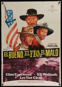 2b258 GOOD, THE BAD & THE UGLY Spanish '68 Eastwood, Wallach, Van Cleef by Jean Balonga Cassar!