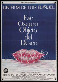2b279 THAT OBSCURE OBJECT OF DESIRE Spanish '77 Luis Bunuel, cool sexy lips artwork!