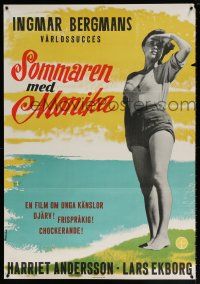 2b110 SUMMER WITH MONIKA Swedish R62 Ingmar Bergman, great image of Harriet Andersson!