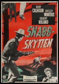 2b114 TREASURE OF PANCHO VILLA Swedish '56 cowboy Rory Calhoun, Shelley Winters & Roland!