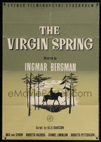 2b116 VIRGIN SPRING export Swedish '60 Ingmar Bergman's Jungfrukallan, Max von Sydow, Valberg