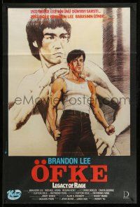 2b360 LEGACY OF RAGE Turkish '87 different art of Bruce Lee's son Brandon in his first role!