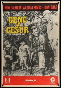 2b380 YOUNG & THE BRAVE Turkish '63 Rory Calhoun, William Bendix, heroic boy & German Shepherd!