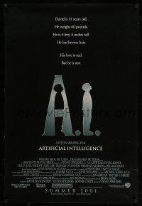 2c014 A.I. ARTIFICIAL INTELLIGENCE advance DS 1sh '01 Spielberg, Haley Joel Osment, Jude Law!