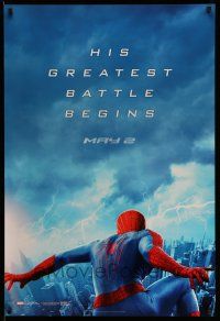 2c038 AMAZING SPIDER-MAN 2 teaser 1sh '14 Andrew Garfield, his greatest battle begins!