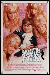 2c058 AUSTIN POWERS: INT'L MAN OF MYSTERY style B DS 1sh '97 spy Mike Myers & sexy fembots!