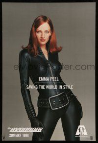 2c063 AVENGERS teaser 1sh '98 sexy Uma Thurman as Emma Peel - saving the world in style!