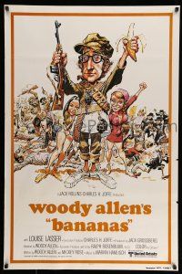 2c073 BANANAS int'l 1sh R80 great artwork of Woody Allen by E.C. Comics artist Jack Davis!