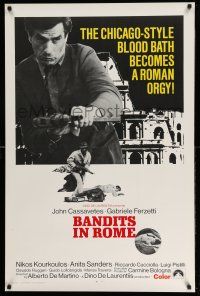 2c074 BANDITS IN ROME 1sh '69 John Cassavetes, Alberto De Martino, Roma come Chicago!