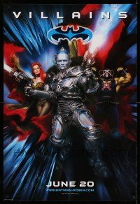 2c078 BATMAN & ROBIN advance 1sh '97 villains Arnold Schwarzenegger & sexy Uma Thurman!