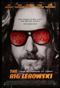 2c106 BIG LEBOWSKI int'l 1sh '98 Coen Brothers, great image of slacker Jeff Bridges in shades!