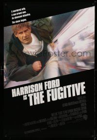 2c291 FUGITIVE 1sh '93 Harrison Ford is on the run from Tommy Lee Jones!