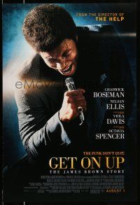 2c303 GET ON UP advance DS 1sh '14 great image of Chadwick Boseman as James Brown!