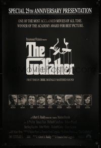 2c308 GODFATHER foil heavy stock 1sh R97 Marlon Brando & cat in Francis Ford Coppola crime classic!