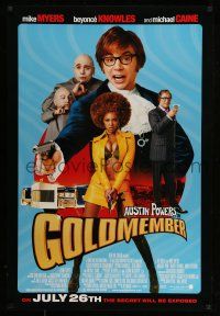 2c315 GOLDMEMBER advance 1sh '02 Mike Myers as Austin Powers, Michael Caine, Beyonce Knowles!