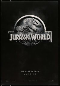 2c449 JURASSIC WORLD teaser DS 1sh '15 Jurassic Park sequel, cool image of the classic logo!