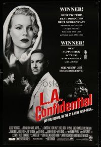 2c462 L.A. CONFIDENTIAL awards DS 1sh '97 Kim Basinger in black with white hood, Spacey, more!