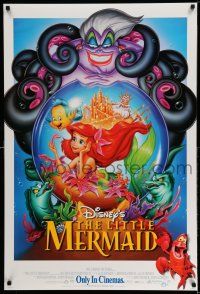 2c482 LITTLE MERMAID int'l advance DS 1sh R98 images of Ariel & cast, Disney underwater cartoon!