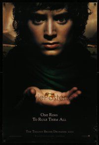 2c488 LORD OF THE RINGS: THE FELLOWSHIP OF THE RING teaser DS 1sh '01 J.R.R. Tolkien, one ring!