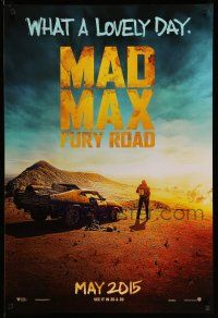2c501 MAD MAX: FURY ROAD teaser DS 1sh '15 Tom Hardy in the title role with his V8 Interceptor car!