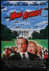 2c512 MARS ATTACKS! 1sh '96 directed by Tim Burton, Jack Nicholson, Danny DeVito, Pierce Brosnan!