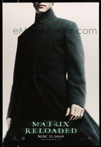 2c523 MATRIX RELOADED teaser DS 1sh '03 great image of Keanu Reeves as Neo!