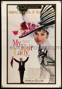 2c559 MY FAIR LADY 1sh R94 great close-up image of Audrey Hepburn, Rex Harrison!